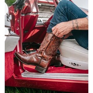 Dan Post Black and Brown Leather Cowboy Boots